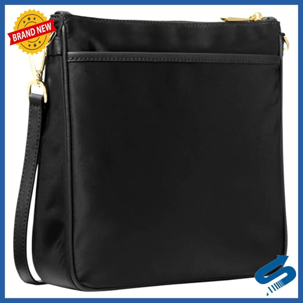 Large Crossbody Bag Nylon Leather Trim Adjustable Strap Classic Chic Minimal - Picture 4 of 7